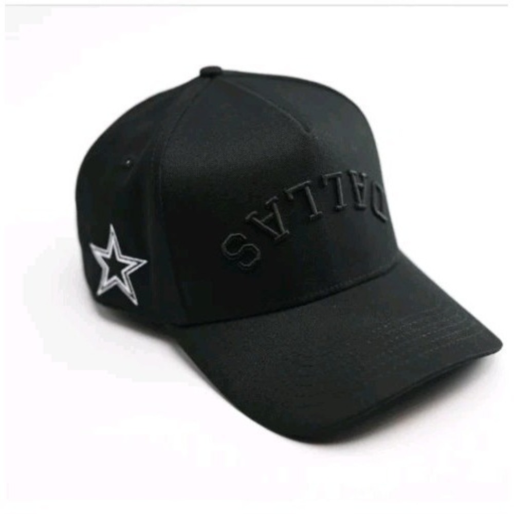 TRUE BRVND Brand X‎ DALLAS COWBOYS Black Tonal Snapback Hat Cap Upside Down